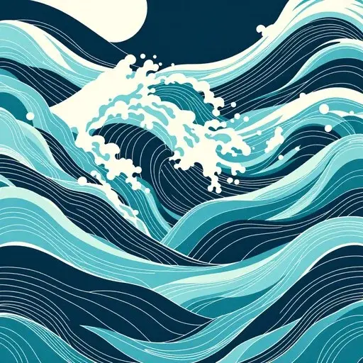 Paced breath patterns Layered waves illustrating paced breath patterns